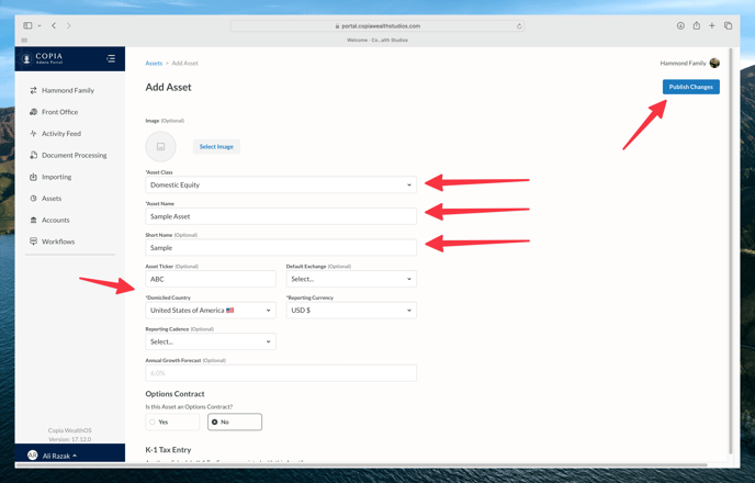 Add Asset Fields