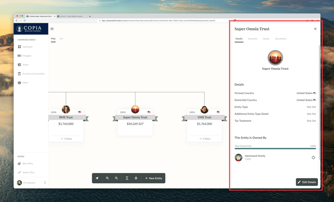 Entity Map - Side Panel