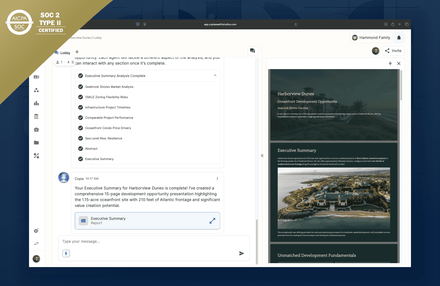 Copia Deal Space - analyze deals in minutes